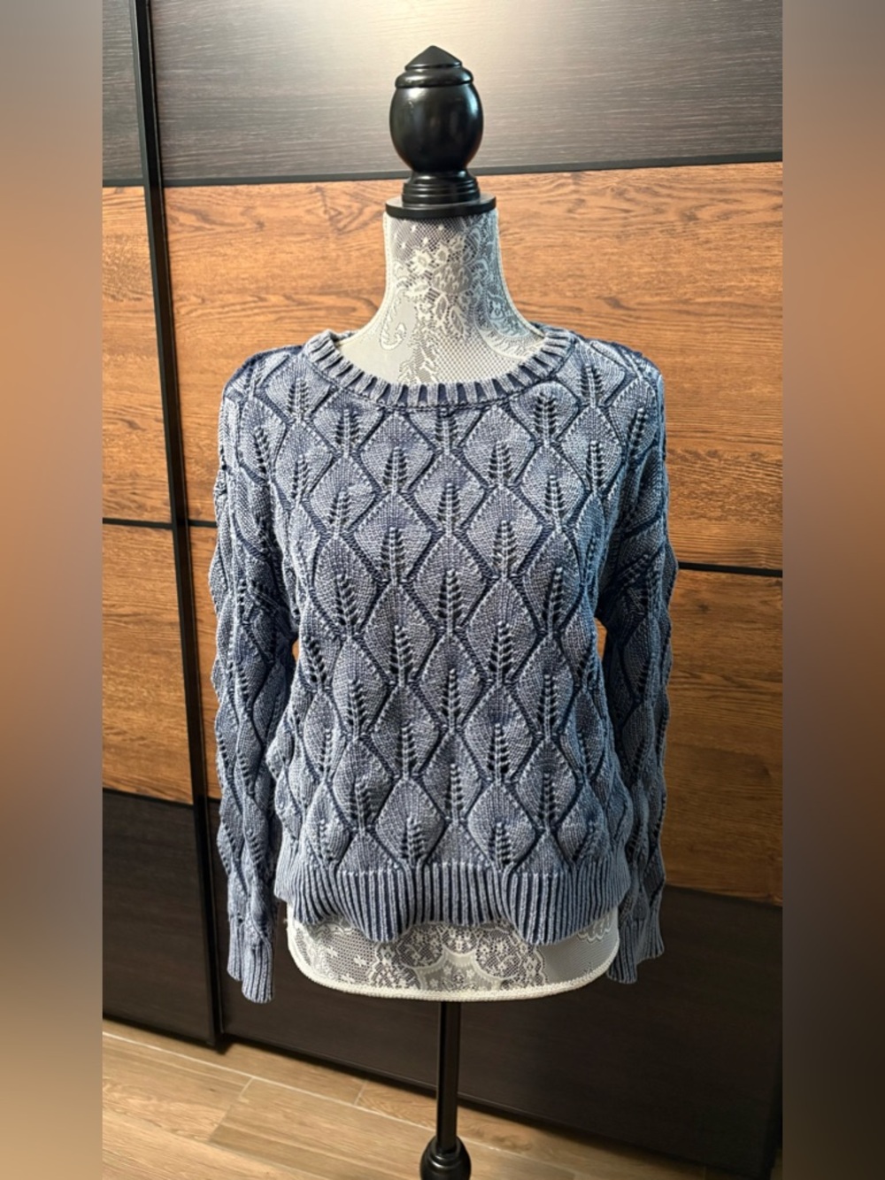 Cable Knit Blue Sweater